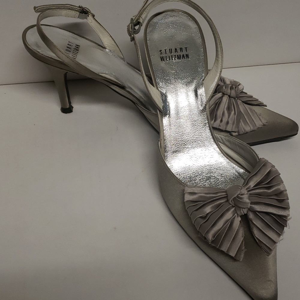 Stuart Weitzman Satin slingback heels